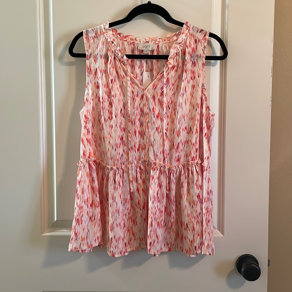 Loft never worn tank with peplum detailing